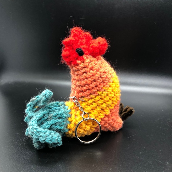 Handmade Crochet Rooster Keychain, Charm, Bag Accessories, Desk Pets 🐓 - Picture 1 of 14